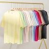 260G double-yarn combed cotton off-the-shoulder men's T-shirt, summer 32-piece solid color base shirt, heavyweight pure cotton short-sleeved men details Picture